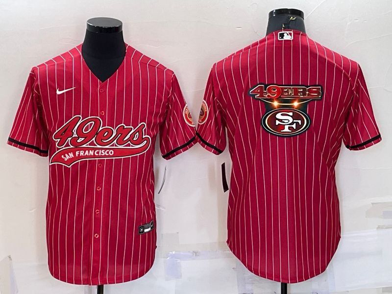 Men San Francisco 49ers Blank Red stripe 2022 Nike Co branded NFL Jersey3->minnesota vikings->NFL Jersey